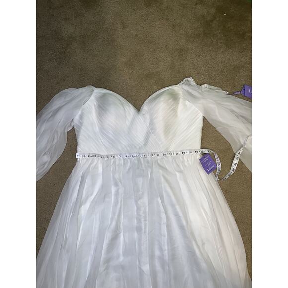 NWT Cinderella Divine White Off Shoulder Ethereal Wedding Gown Size 22 $299 - Picture 12 of 14